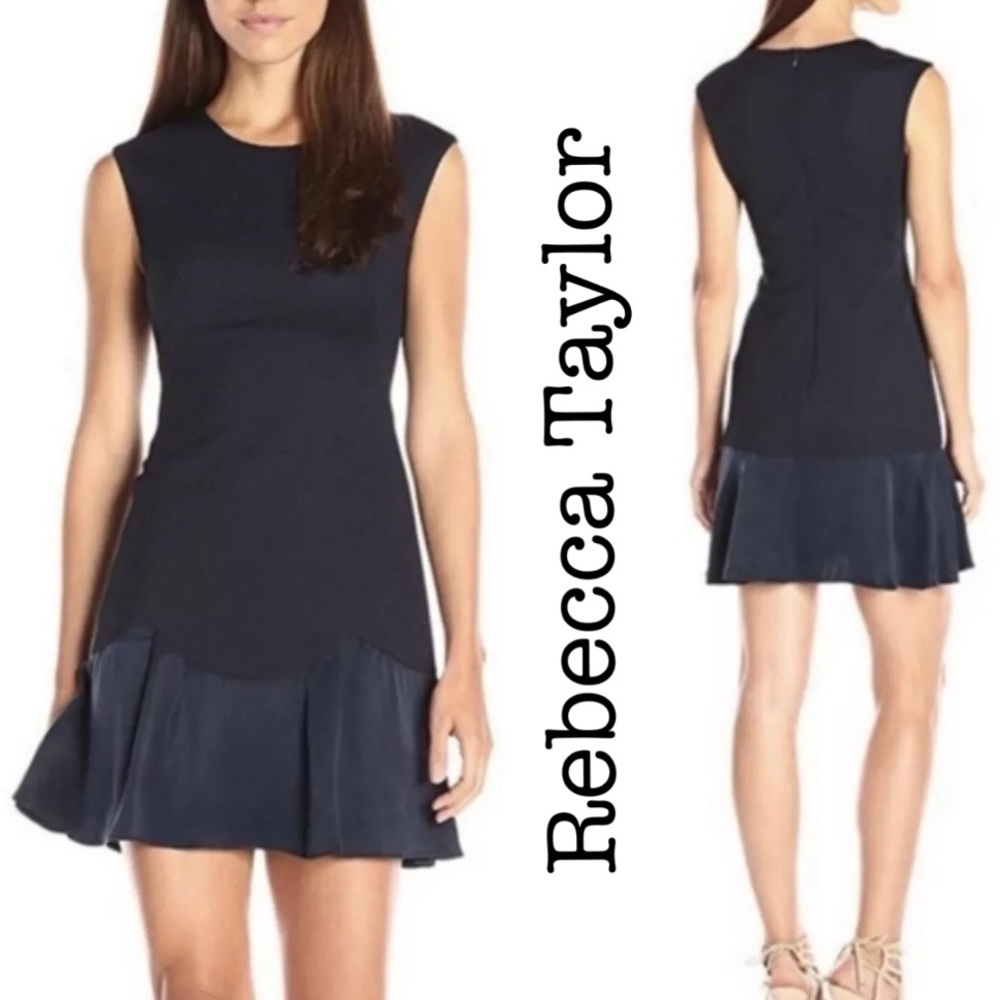 Rebecca Taylor Stacy Sleeveless Black Dress Size 6